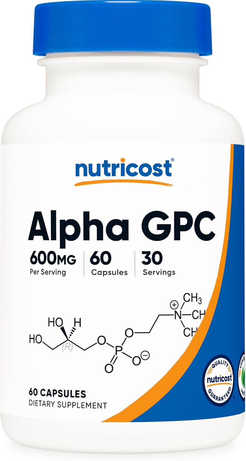 Nutricost Alpha GPC 600 mg por porción, sin OMG y sin gluten