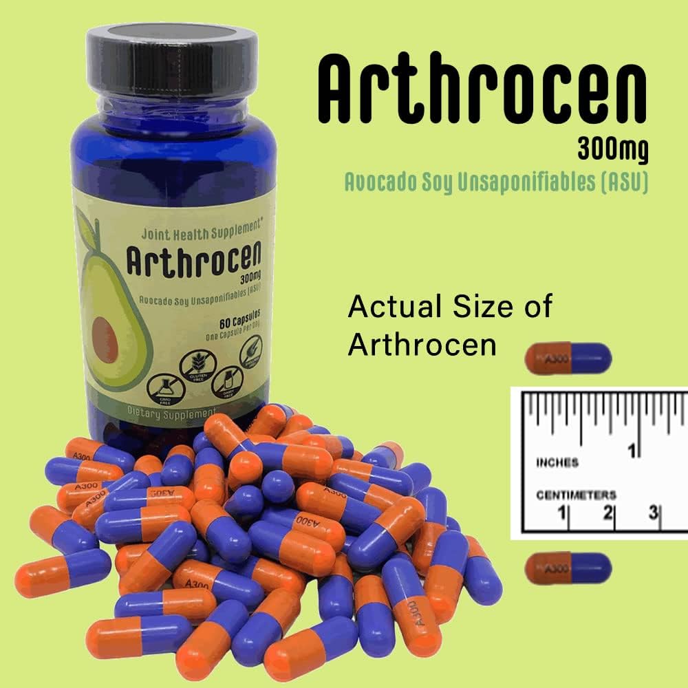 Suplemento para la salud de las articulaciones, 300 mg de soja de aguacate insaponificable, sin OMG, sin lácteos, sin gluten y sin mariscos, suministro para 60 días