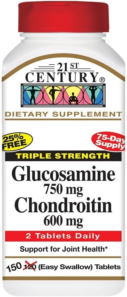 21 st Century - Triple Fuerza, Glucosamina 750mg, Chondroitin 600mg - 150 tabletas