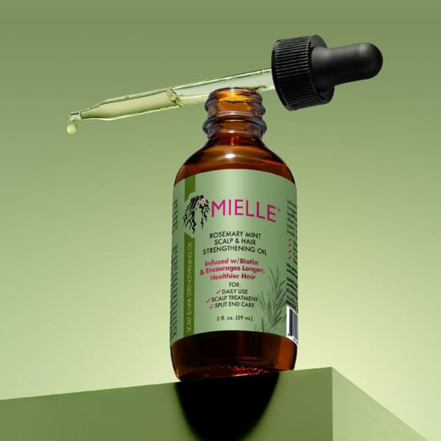 Mielle Organics - Aceite fortalecedor del cuero cabelludo y del cabello, de romero y menta, 2 onzas