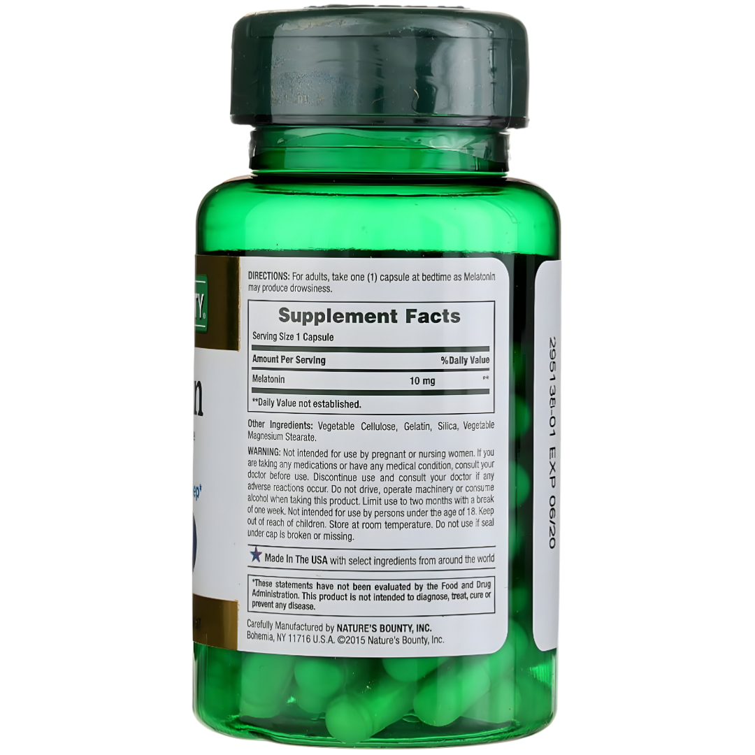 Melatonina 10mg , Natures Bounty - 60 capsulas