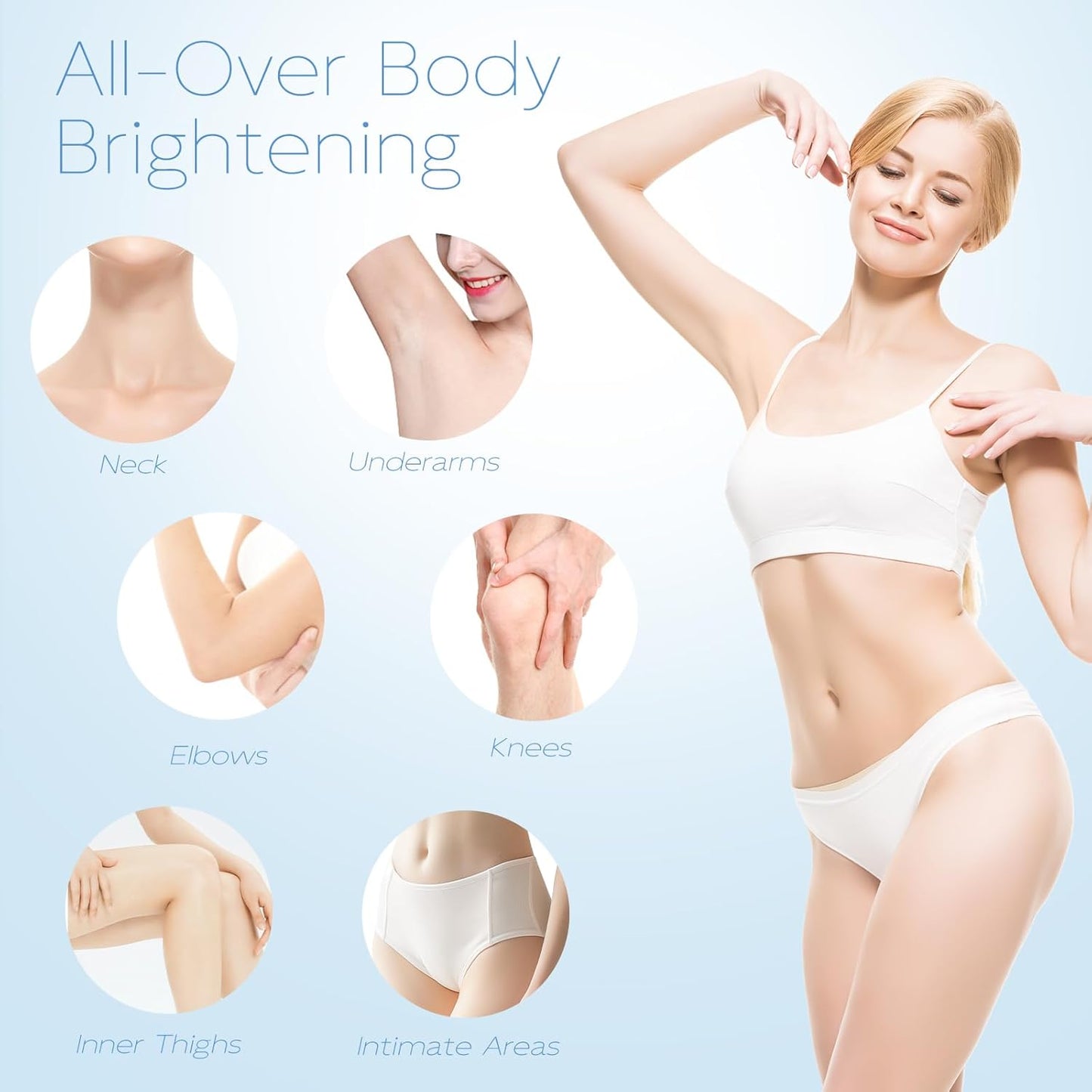 WMK Crema aclaradora de piel para áreas íntimas – Eliminador de manchas oscuras con vitamina C para axilas, rodillas, codos y línea de bikini