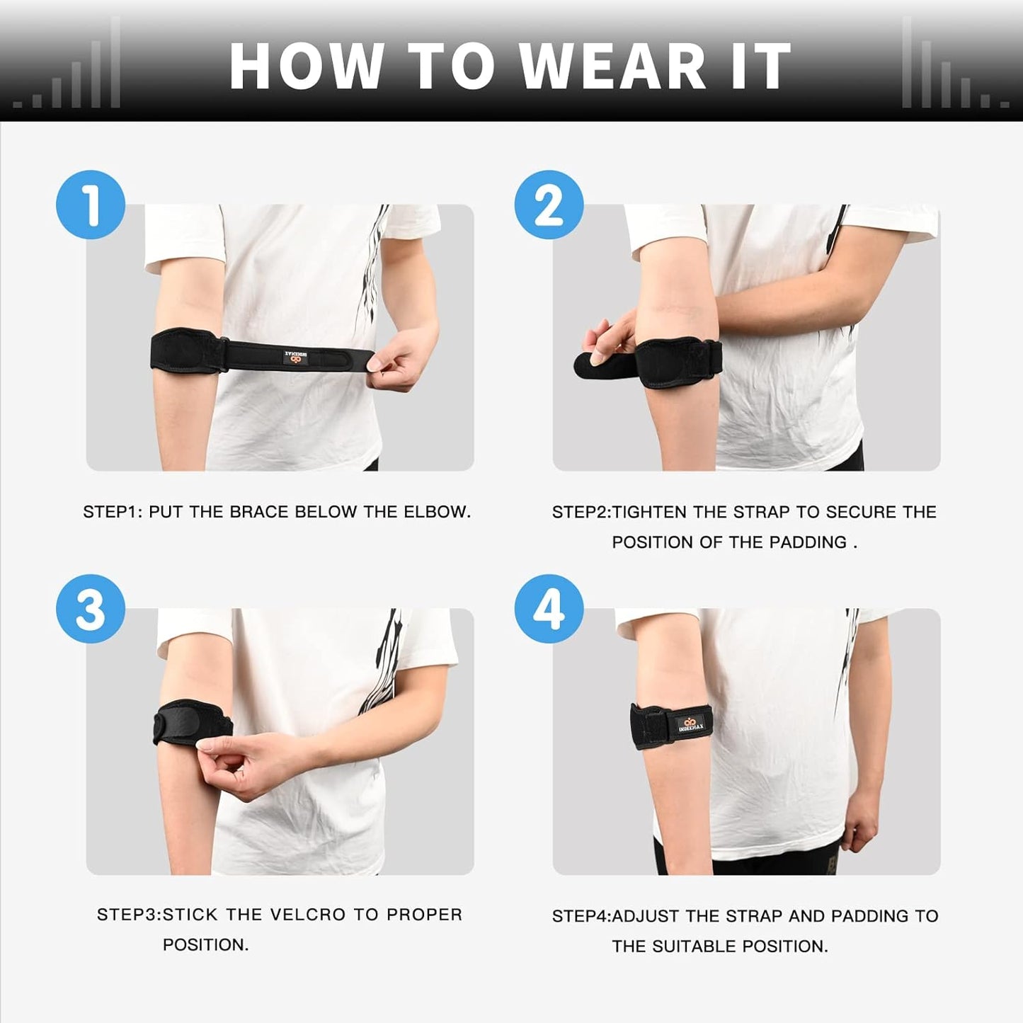 INDEEMAX Codera para tendinitis y codo de tenis UNISEX