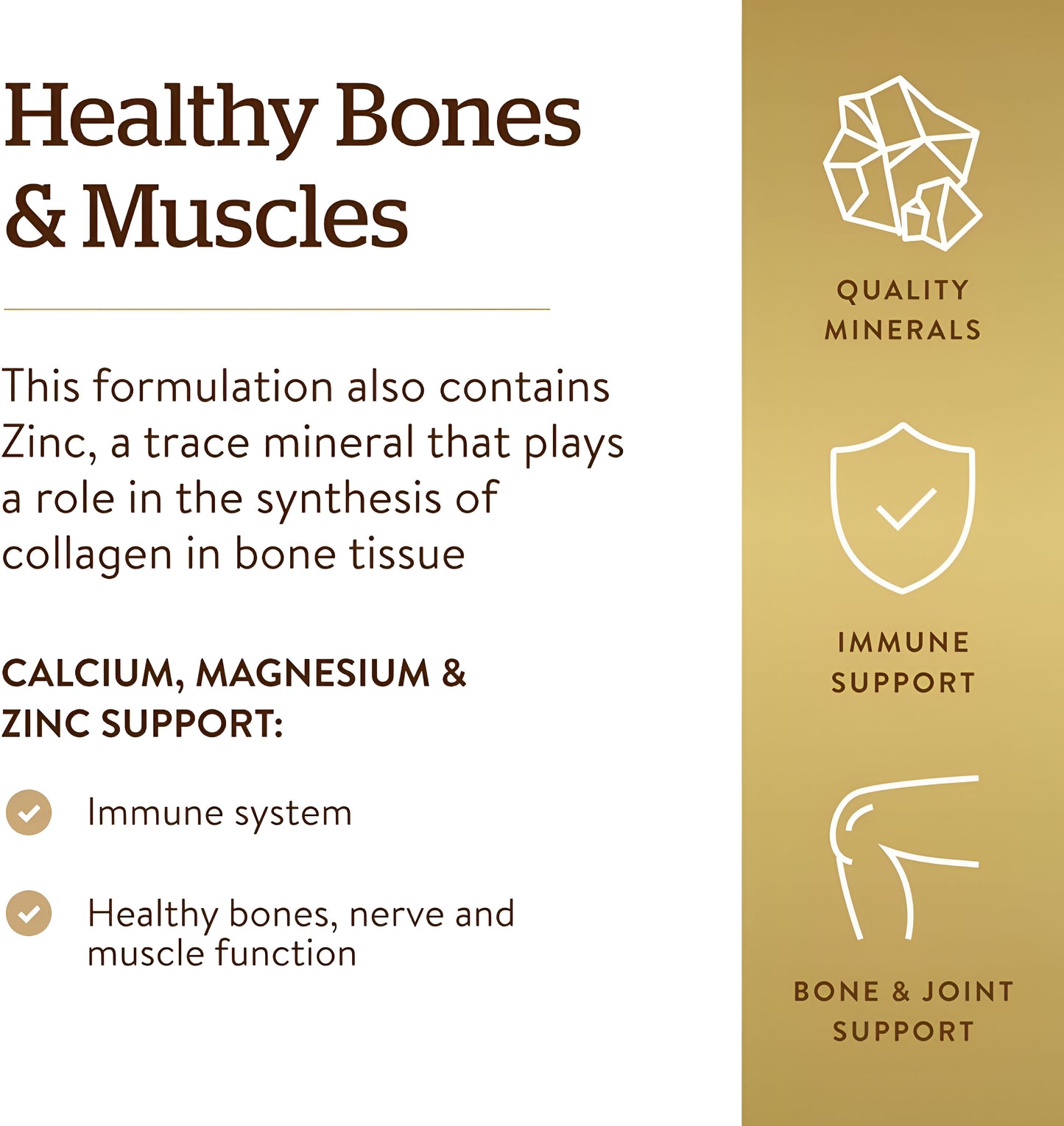 Solgar Calcio Magnesio Plus Zinc 250 tabletas
