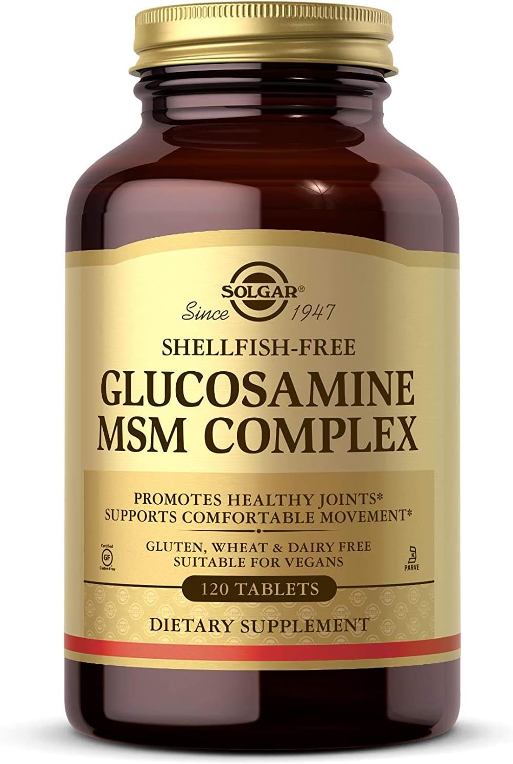 Solgar - Glucosamina MSM complex sin mariscos, 120 tabletas