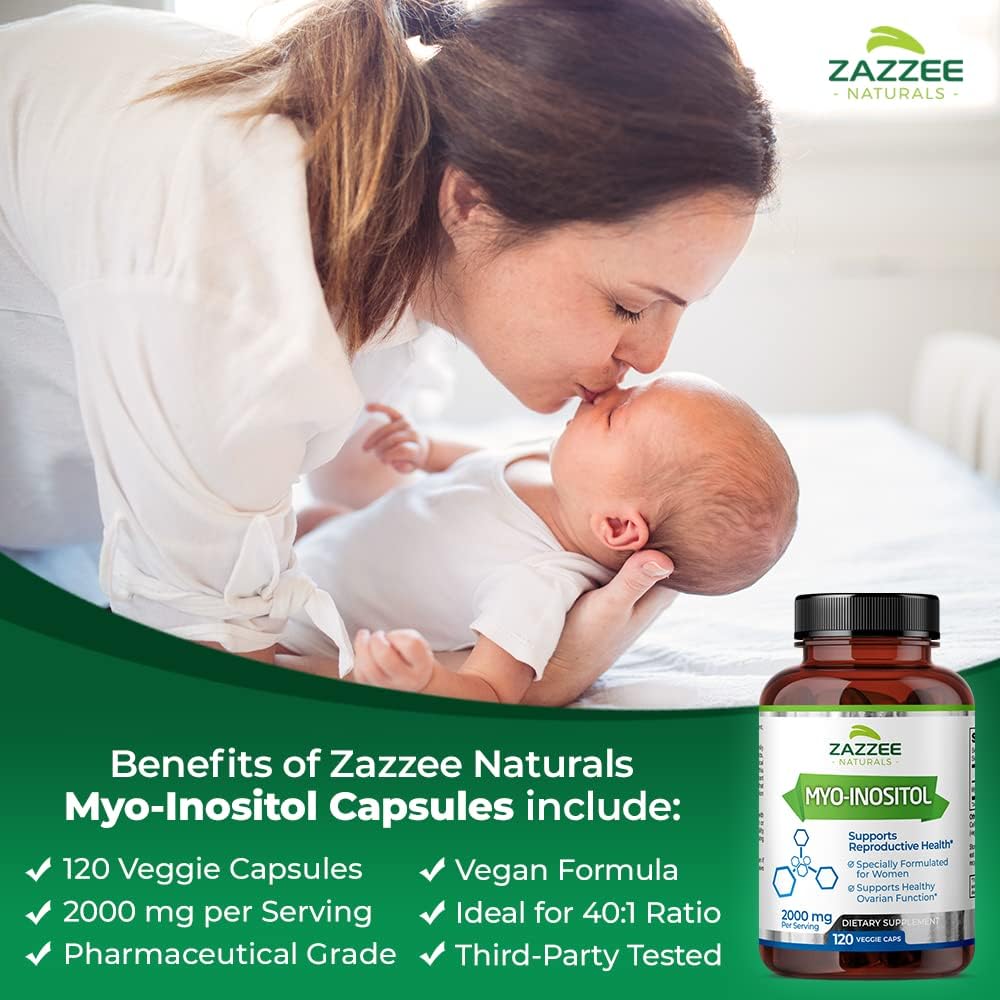 Zazzee MYO INOSITOL Reproduccion y Fertilidad 120 Capsulas 2000 mg