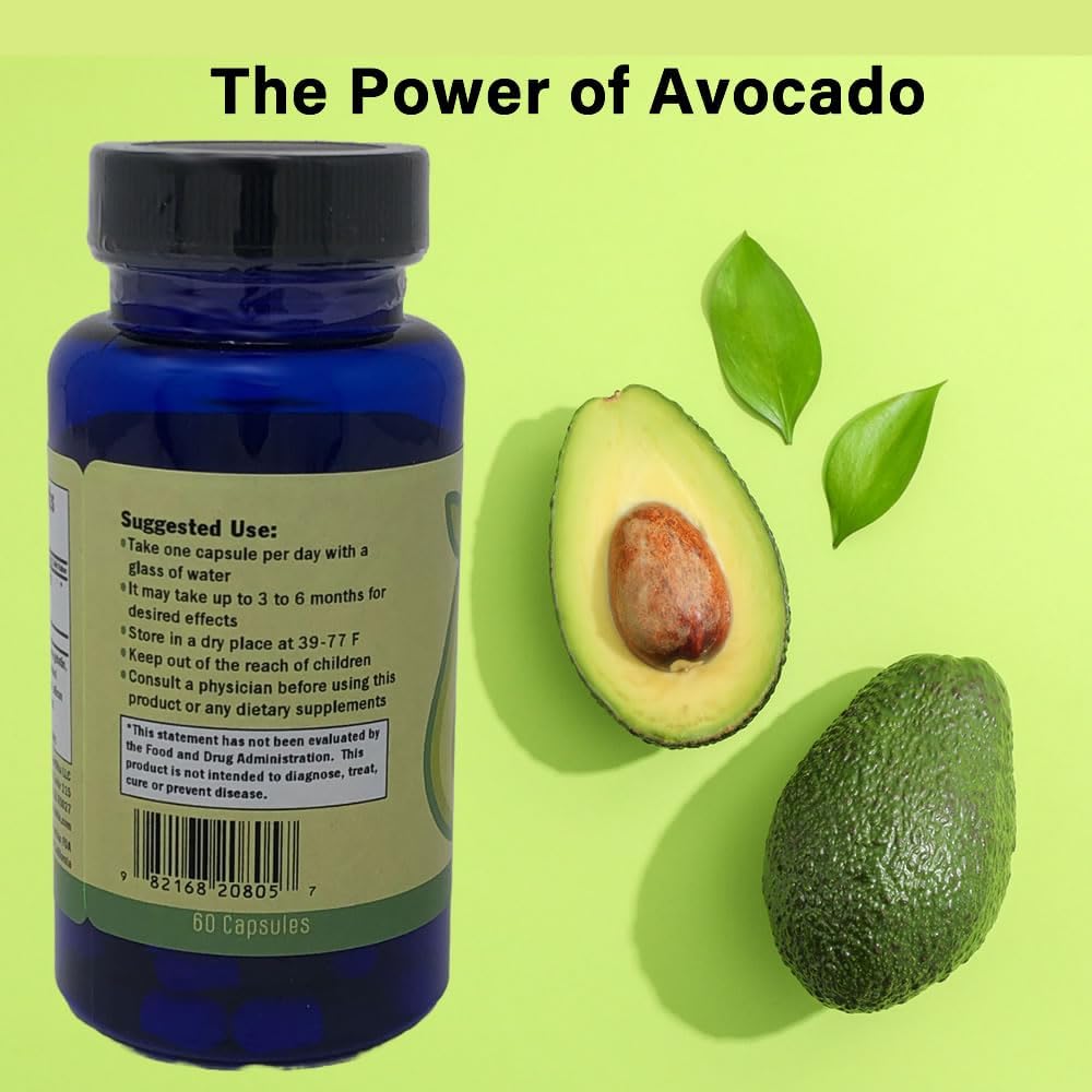 Suplemento para la salud de las articulaciones, 300 mg de soja de aguacate insaponificable, sin OMG, sin lácteos, sin gluten y sin mariscos, suministro para 60 días