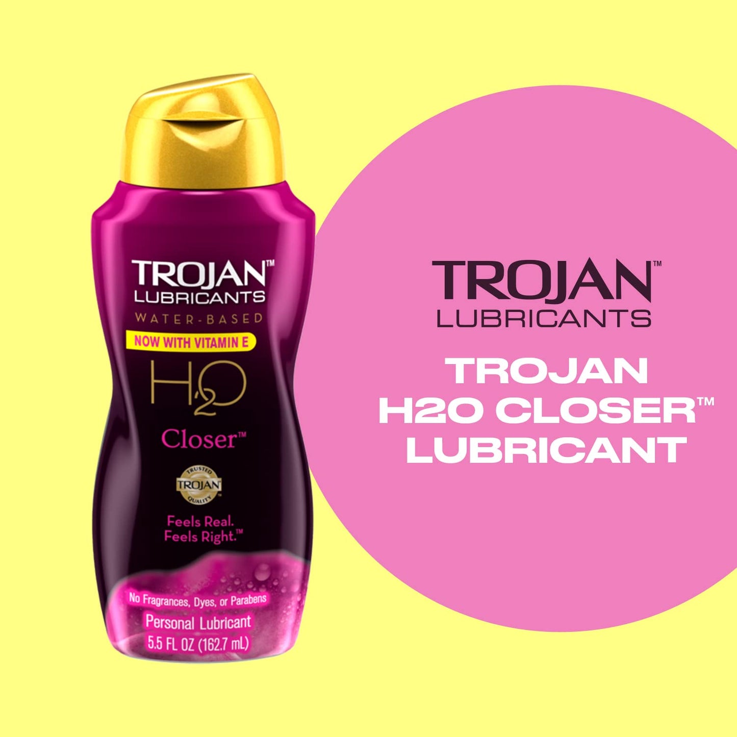 Lubricantes TROJAN Lubricante personal H2O Closer a base de agua 163 ml.