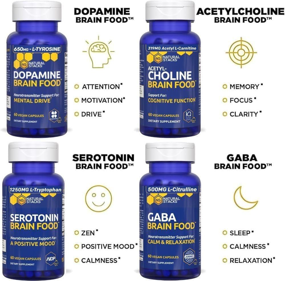 Natural Stacks Serotonina Brain Food 60 cápsulas