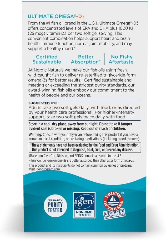 Nordic Naturals - Ultimate Omega- D3, 1280mg - 90 capsulas