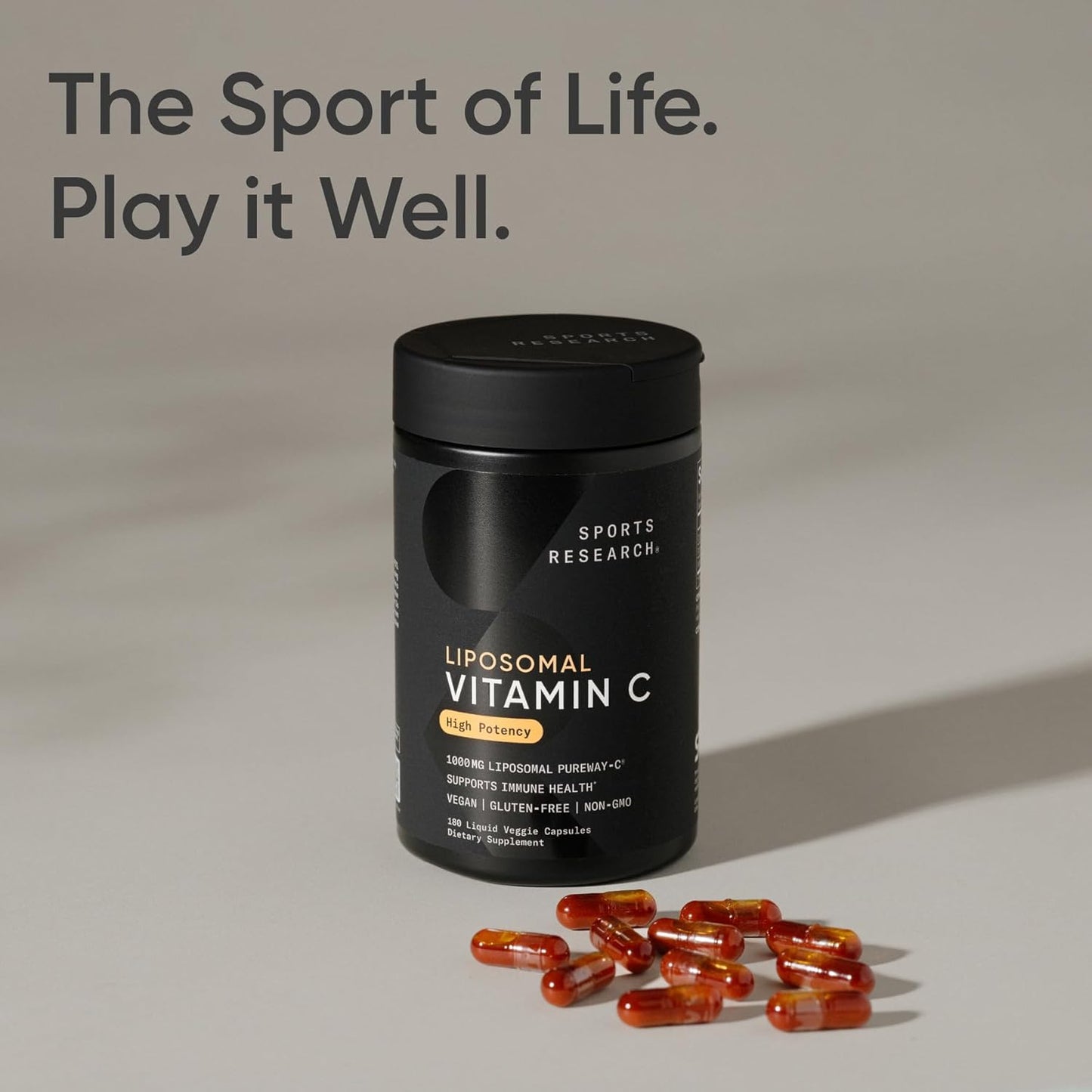 Sports Research Suplemento de vitamina C liposomal de alta potencia de 1000 mg 180 cápsulas