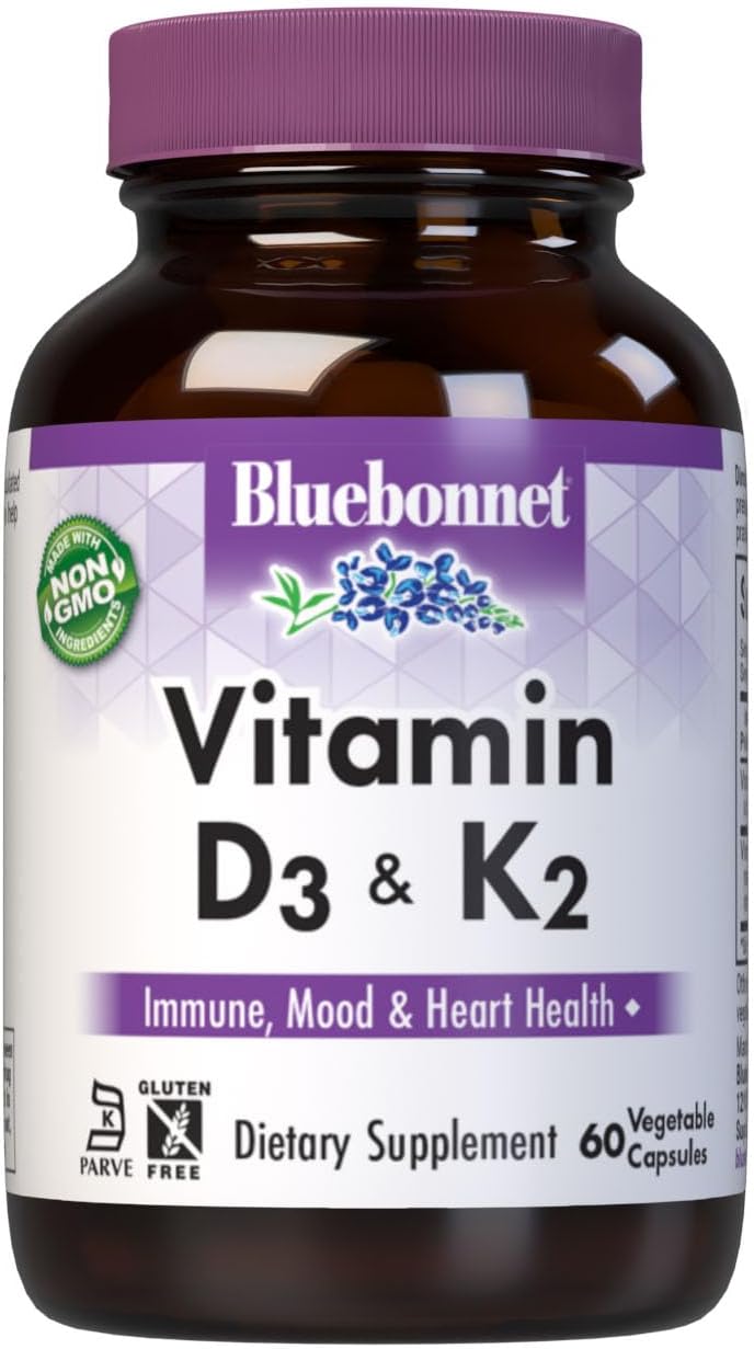 BlueBonnet - Vitamina D3 y K2 , 60 Capsulas