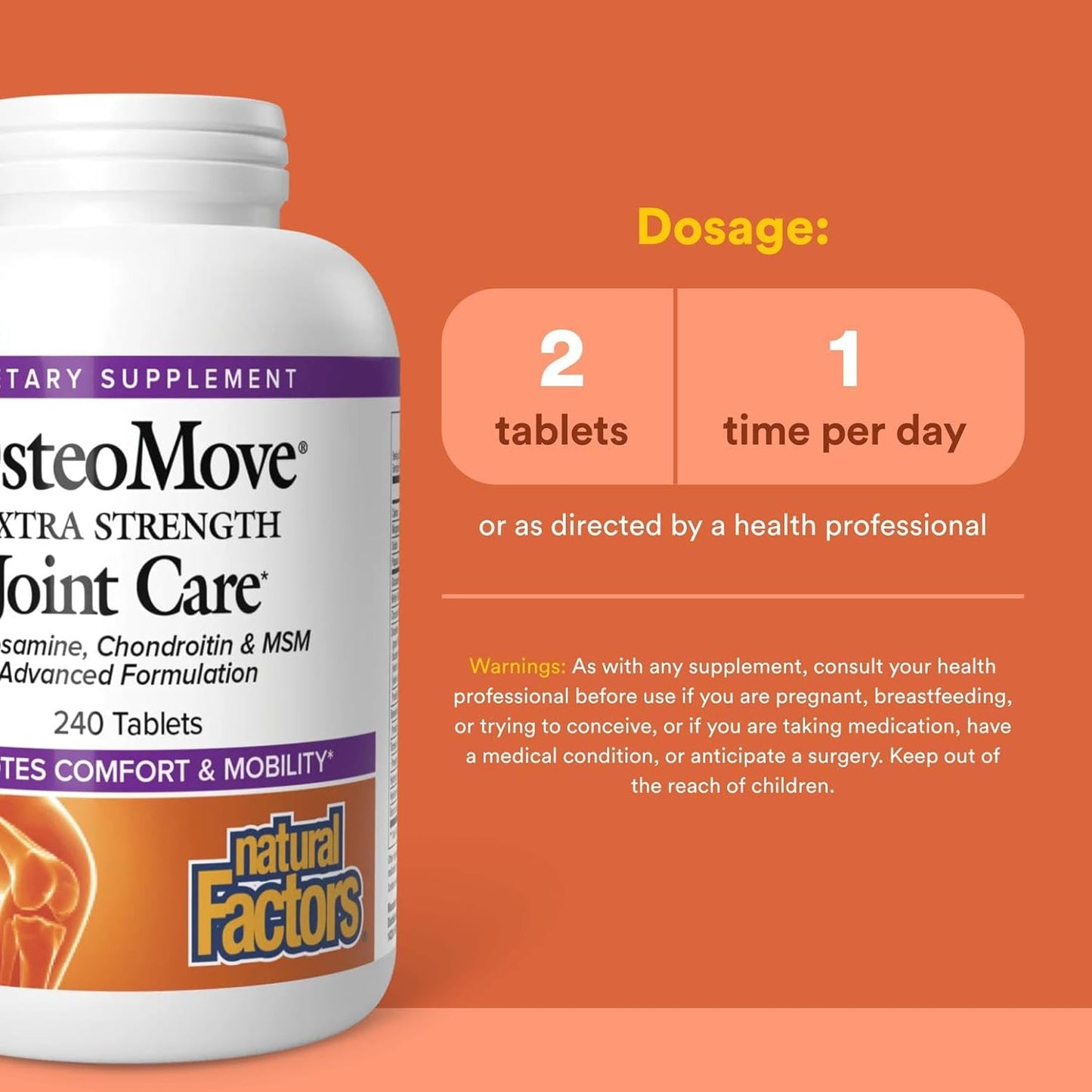 Natural Factor - OsteoMove Extra Strength Joint Care. 240 tabletas