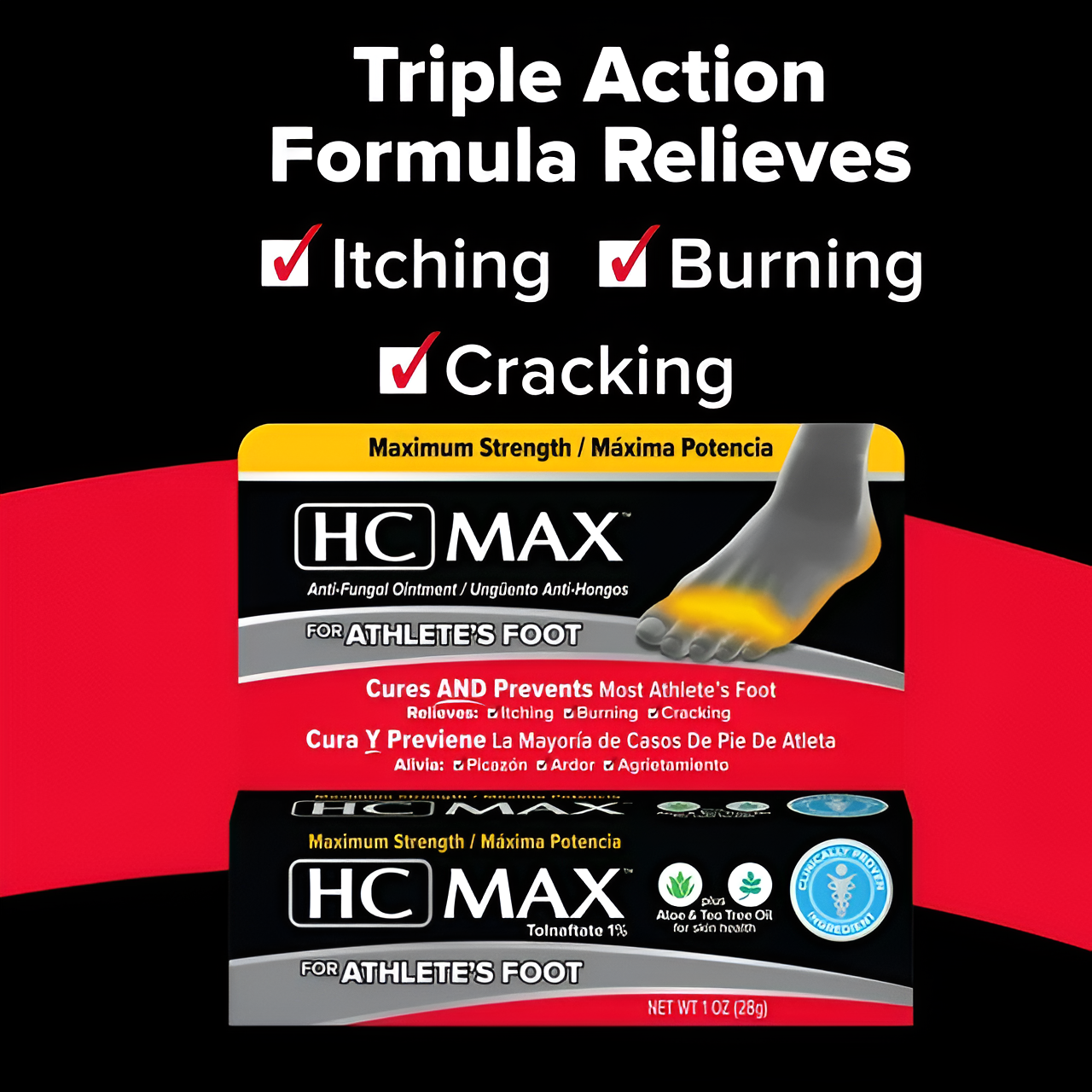 HC MAX Pomada antimicótica - para el pie de atleta 28gr