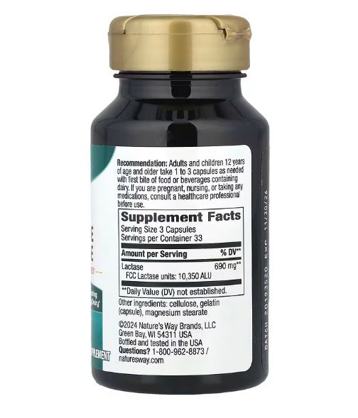 Nature's Way, Lactose Defense, 100 cápsulas (230 mg por cápsula)