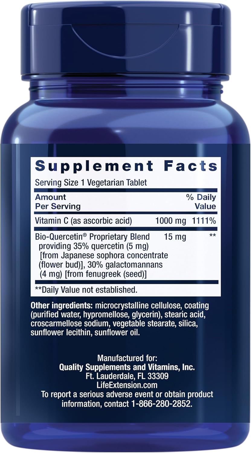 Life Extension - Vitamina C con Bio-quercetin, 60 tabletas vegetarianas