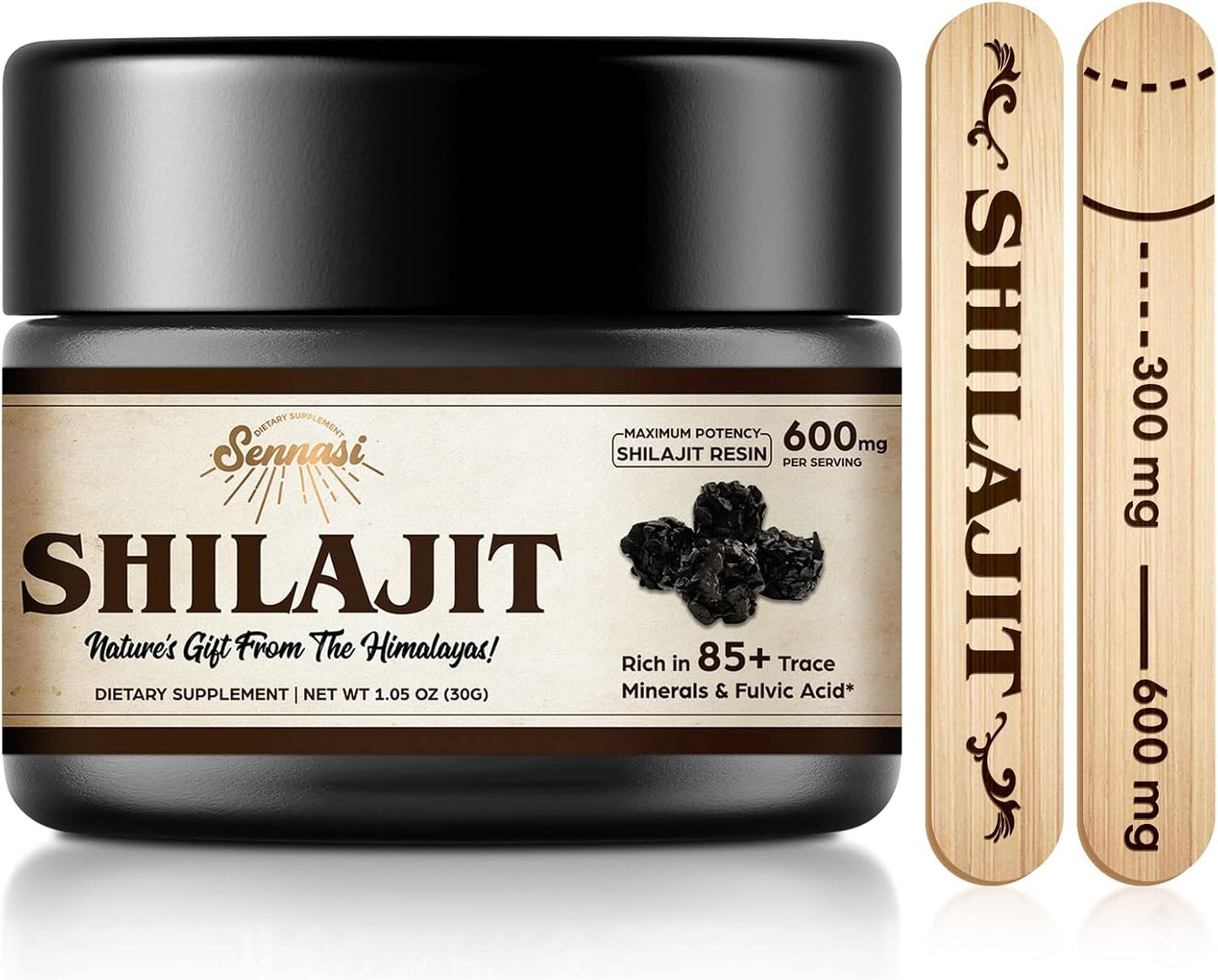 Shilajit Resina orgánica pura del Himalaya – 600 mg de máxima potencia 30 gr.
