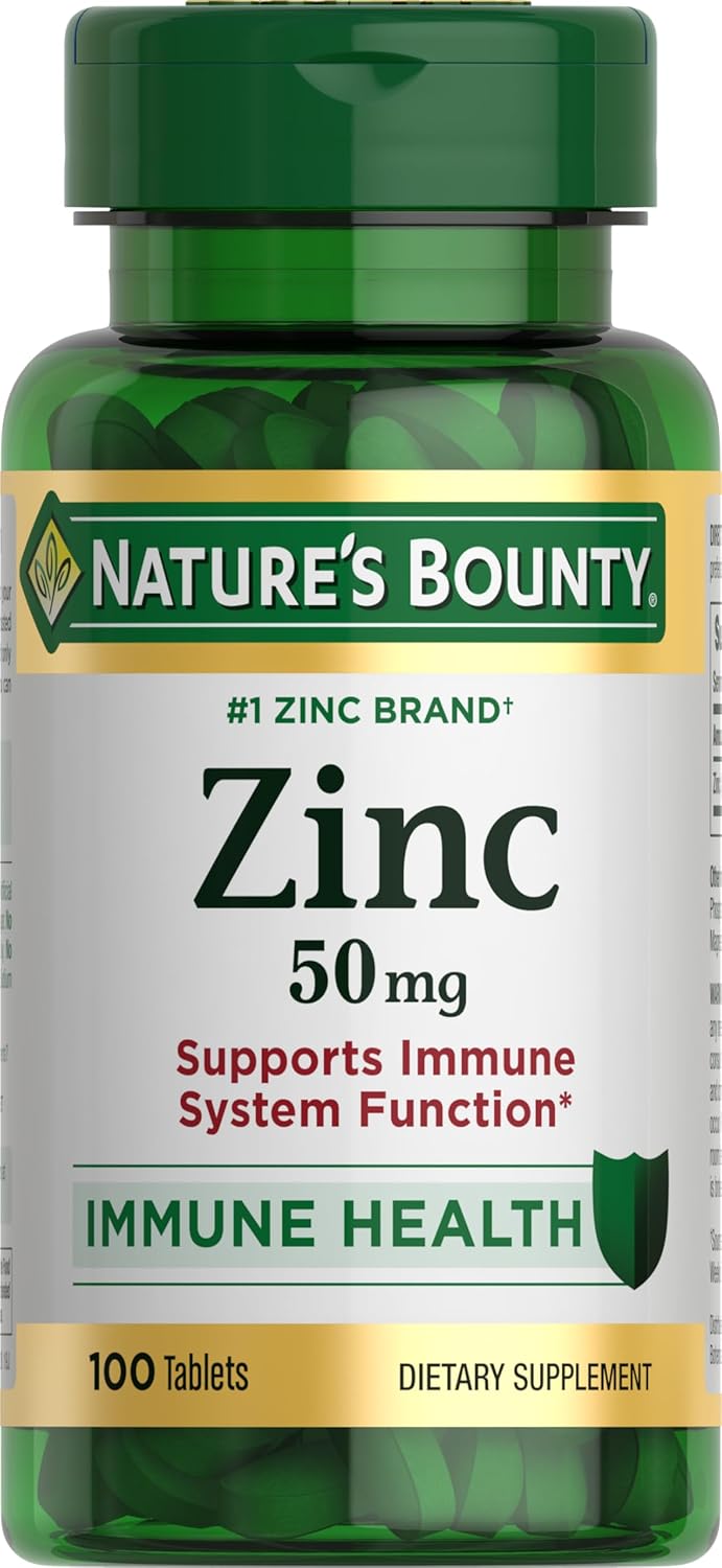 Natures Bounty- Zinc 50mg Immune Health, 100 tabletas