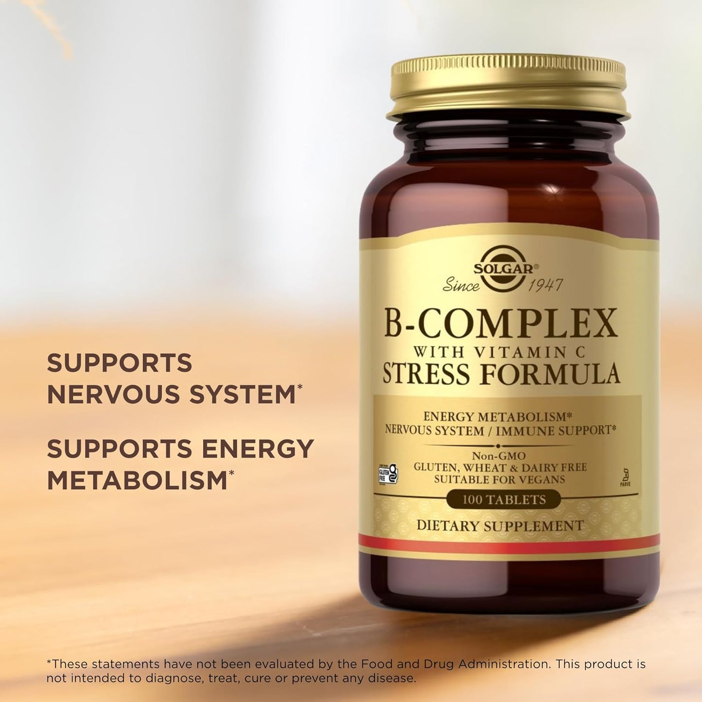 Solgar B complex , Stress Formula con Vitamina C- 100 Tabletas
