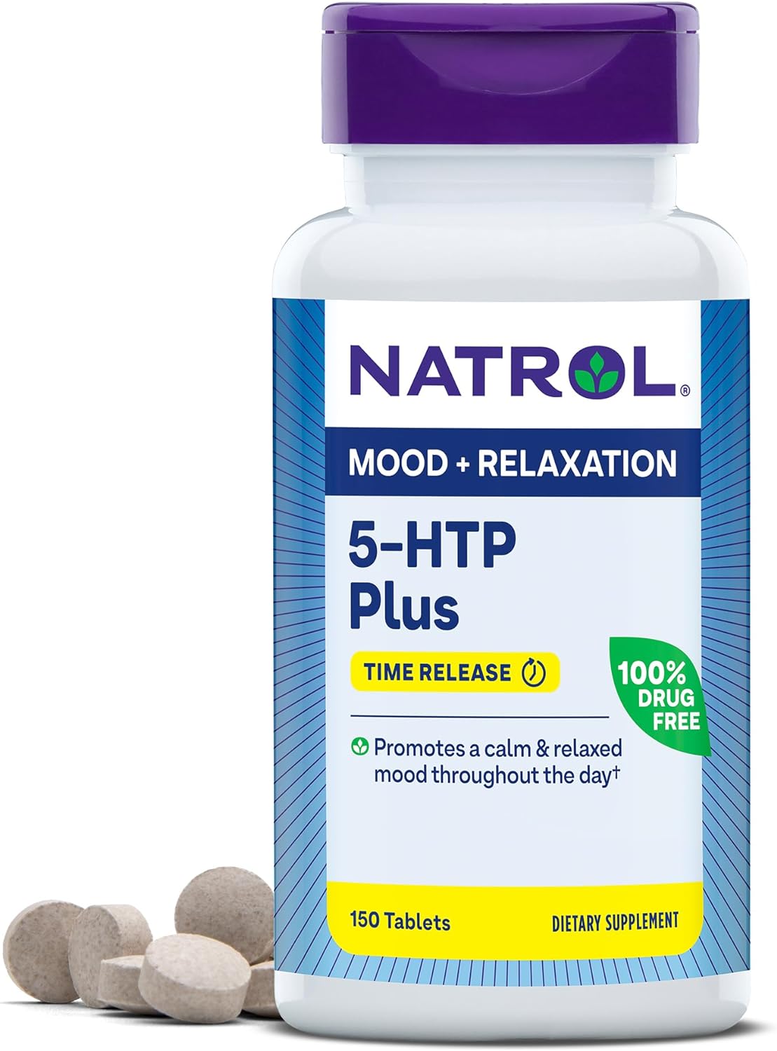 5 HTP Plus Natrol 100 mg. Mood + Relaxation - 150 Tabletas