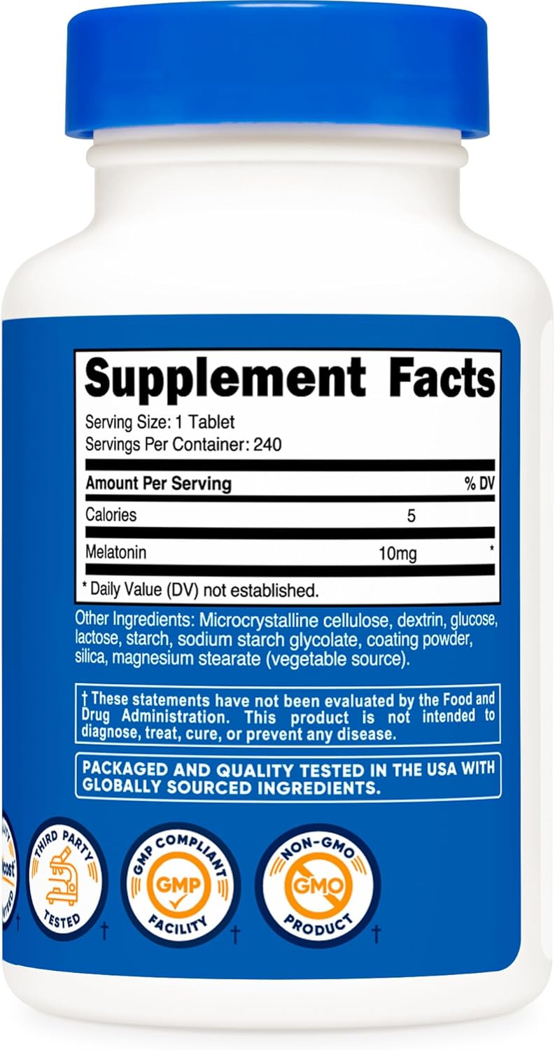 Melatonina 10 mg Nutricost 240 Tabletas