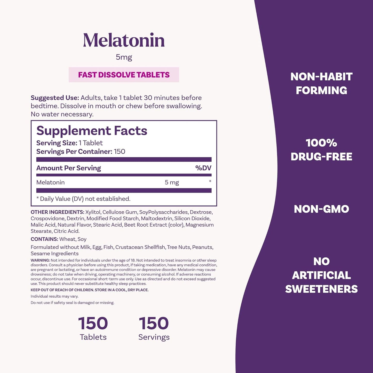 Melatonina Natrol 5mg en tabletas , Fast Dissolve