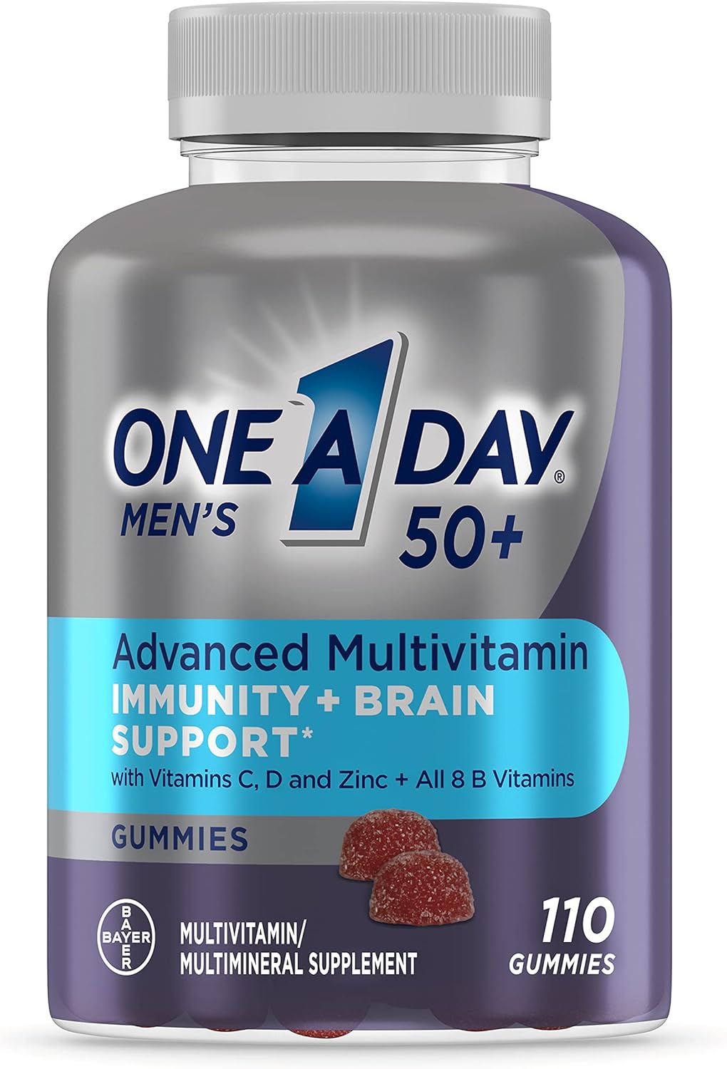 One A Day Men's 50+ Advanced Multivitamin Gummies, 110 Gomitas