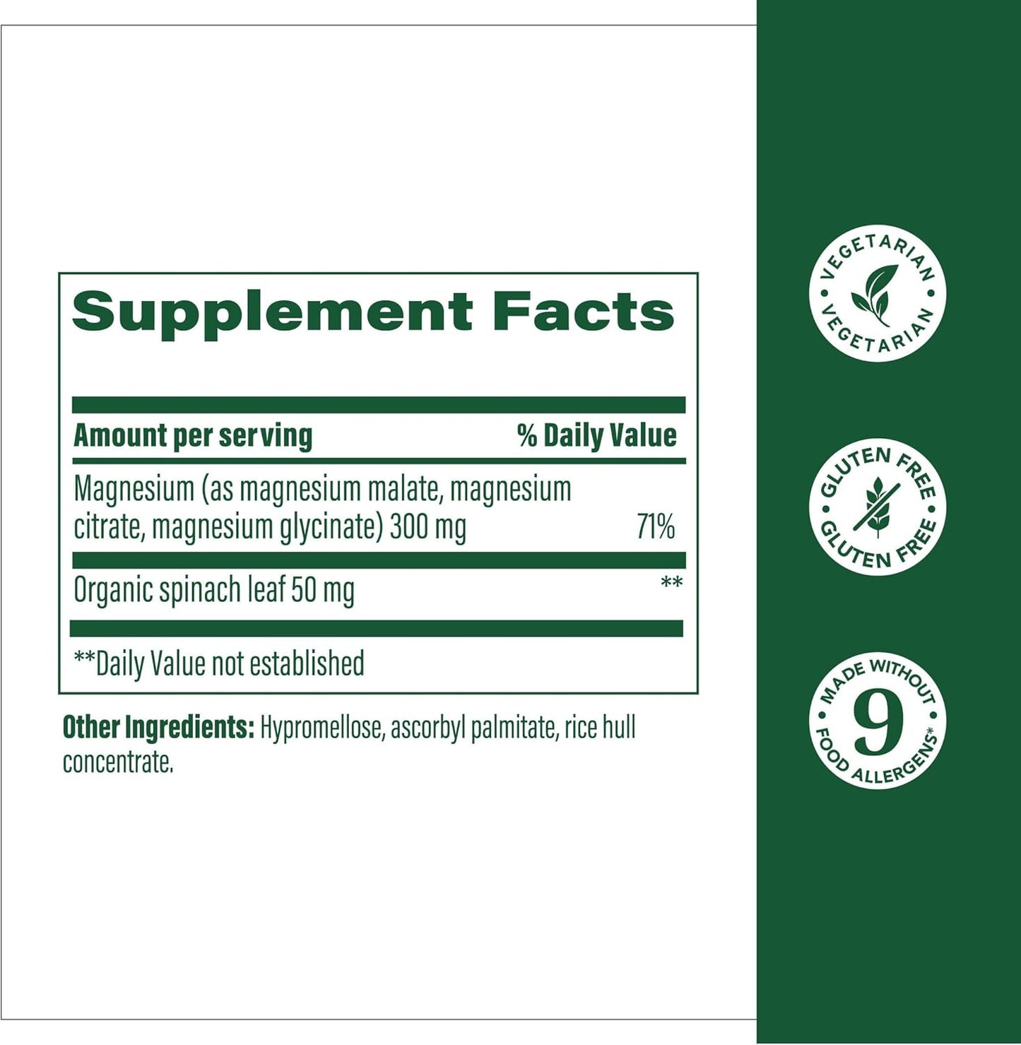 Megafood - Magnesio 300mg (Glycinate, Malate, Citrate) - 60 capsulas
