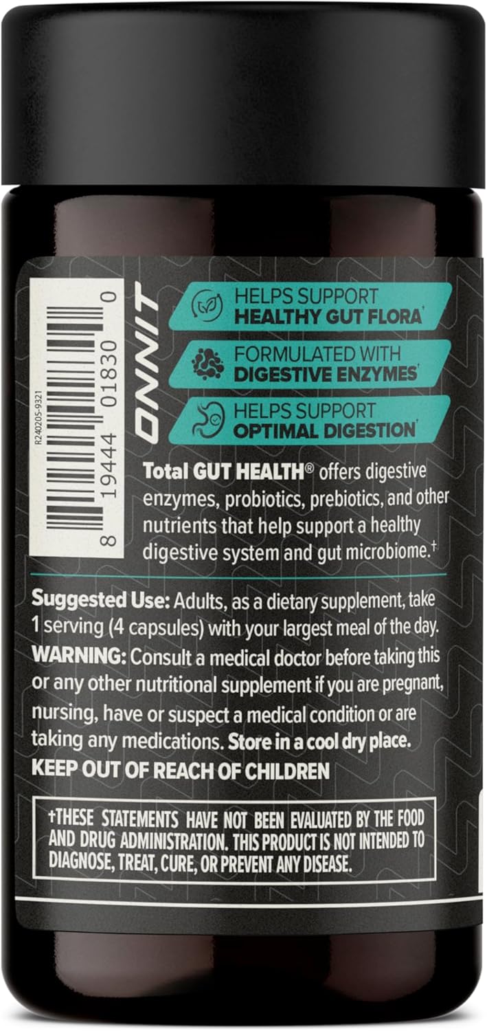Onnit - Total gut health daily digestive support, 60 capsulas