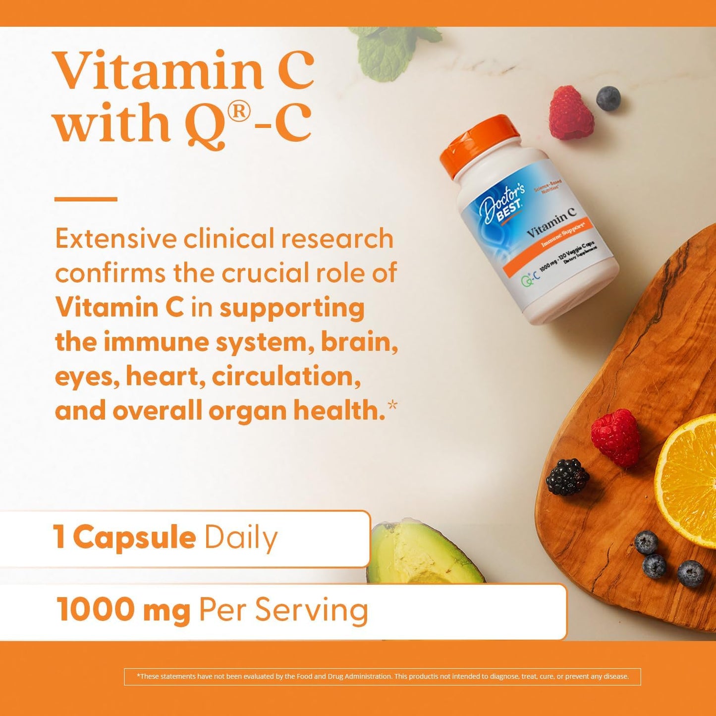 Vitamina C con Qualic 1000mg , 120 capsulas - Doctor Best
