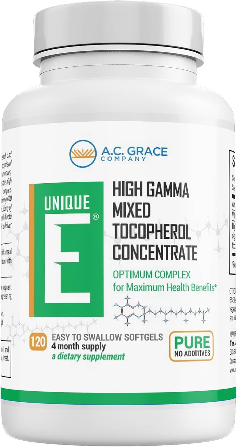 A.C. Grace company-Unique E high gamma mixed tocopherol concentrate, 120 capsulas
