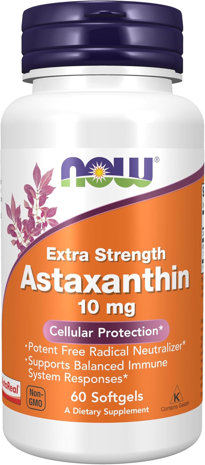 Astaxanthin 10mg , 60 capsulas - Now