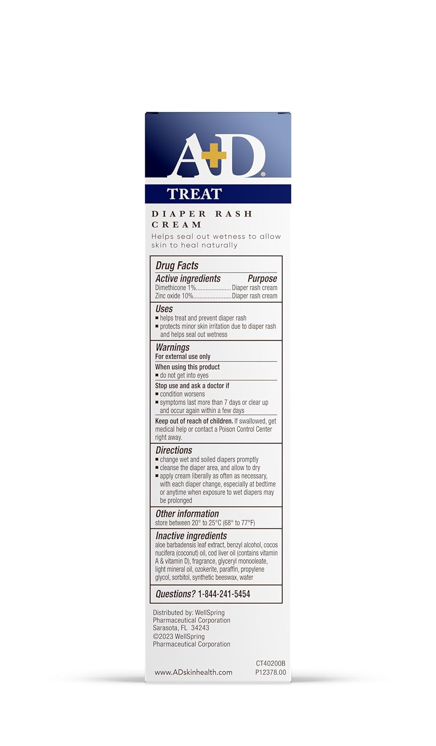 A+D Crema de tratamiento de sarpullido - Dimeticona + Óxido de Zinc 113gr