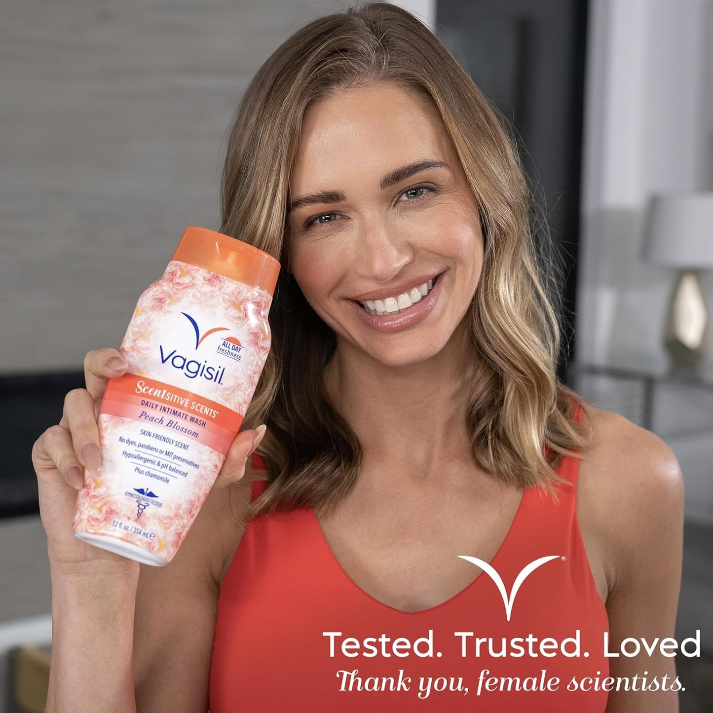 Vagisil Lavado Femenino para la Higiene del Área Íntima, Scentsitive Scents, Flor de Durazno, 354ml