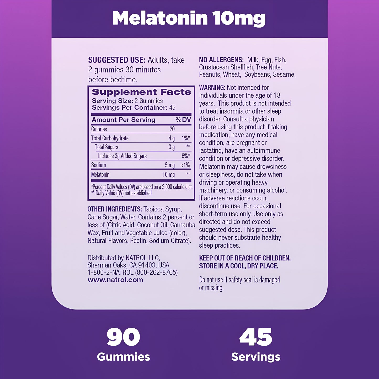 Melatonina Natrol en Gomitas