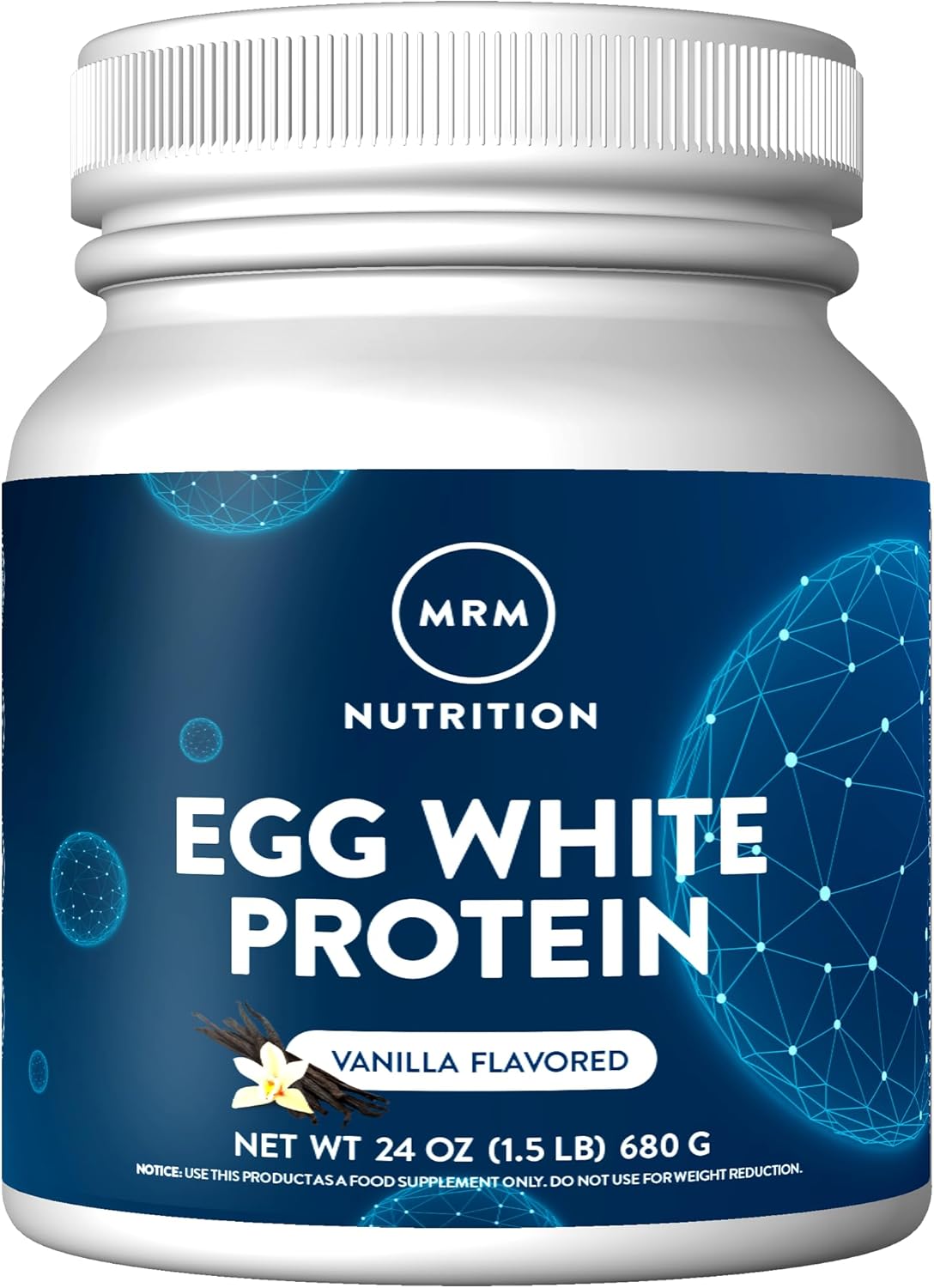 MRM Nutrition - Proteína de clara de huevo | Sabor a vainilla | 0.81 oz de proteína sin grasa | con enzimas digestivas | Valor biológico más alto | Clínicamente probado | 20 porciones
