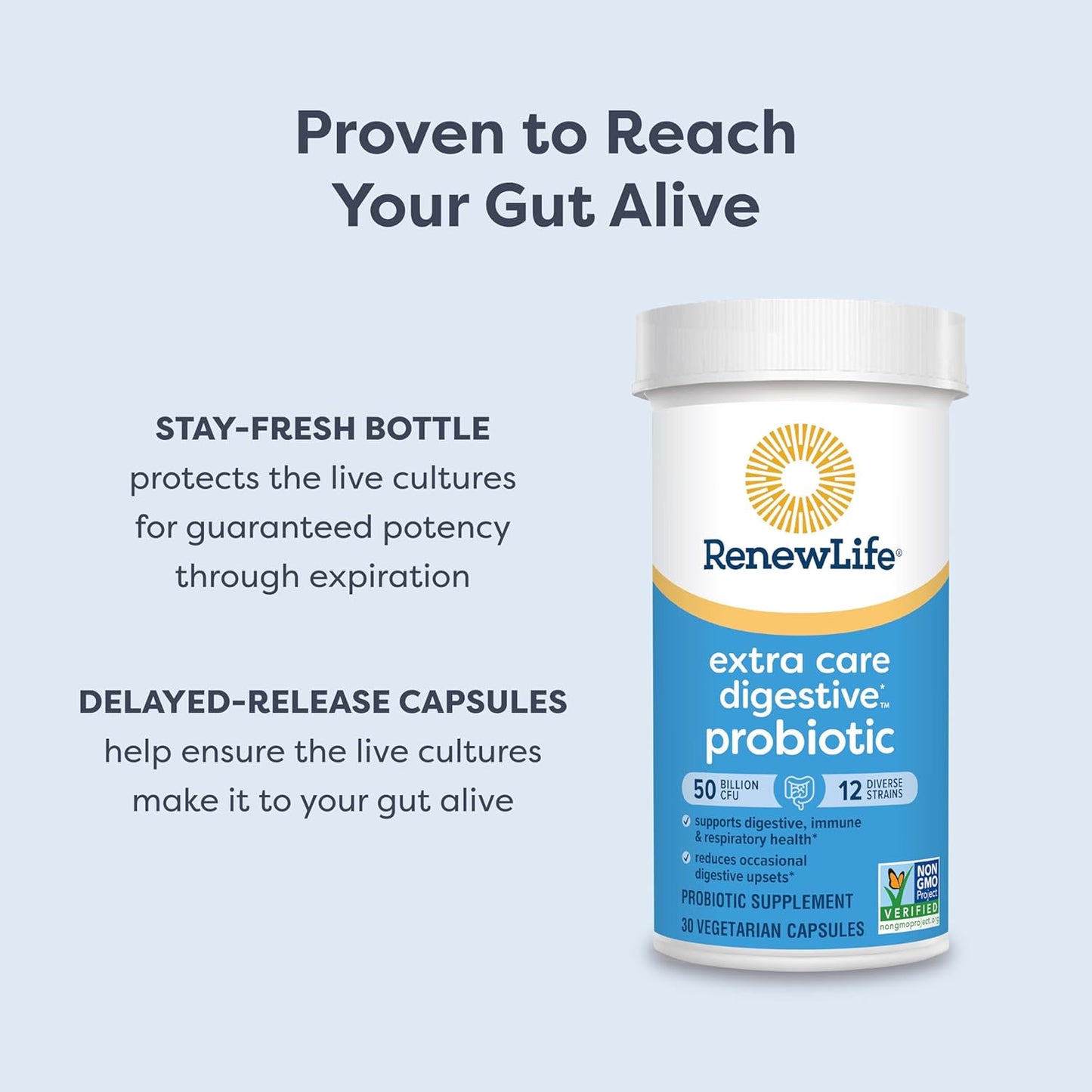 RenewLife - Extra Care Digestive Probiotic 50 Billion CFU, 90 capsulas