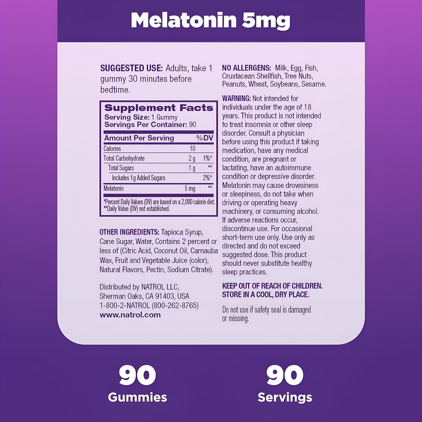 Melatonina Natrol en Gomitas