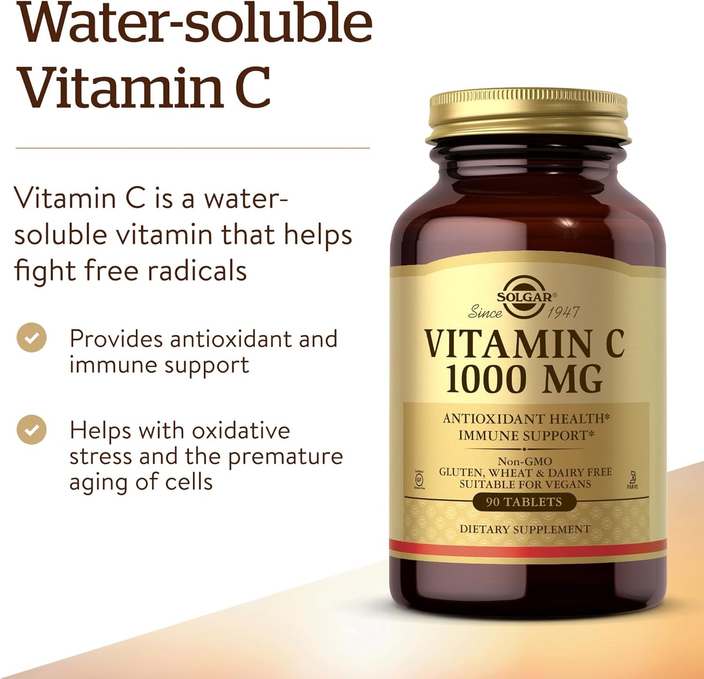 VITAMINA C SOLGAR 1000 mg . 90 Tabletas