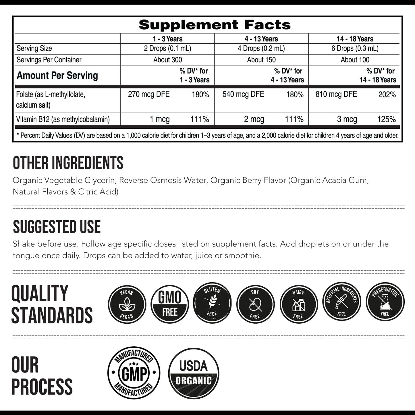 Triquetra - L-Methylfolate + Methyl B12 Kids para niños, 30ml
