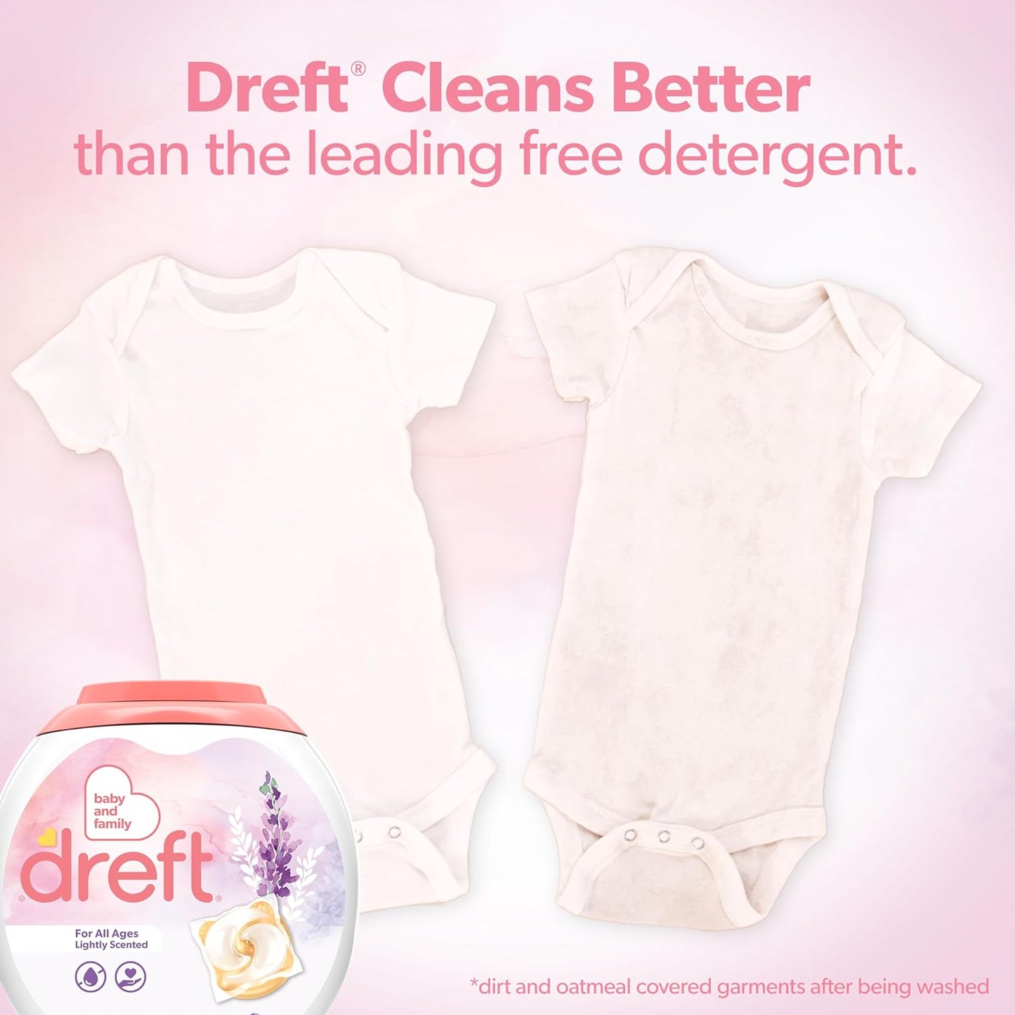 Detergente para ropa Dreft Baby, paquetes XL, 45 unidades