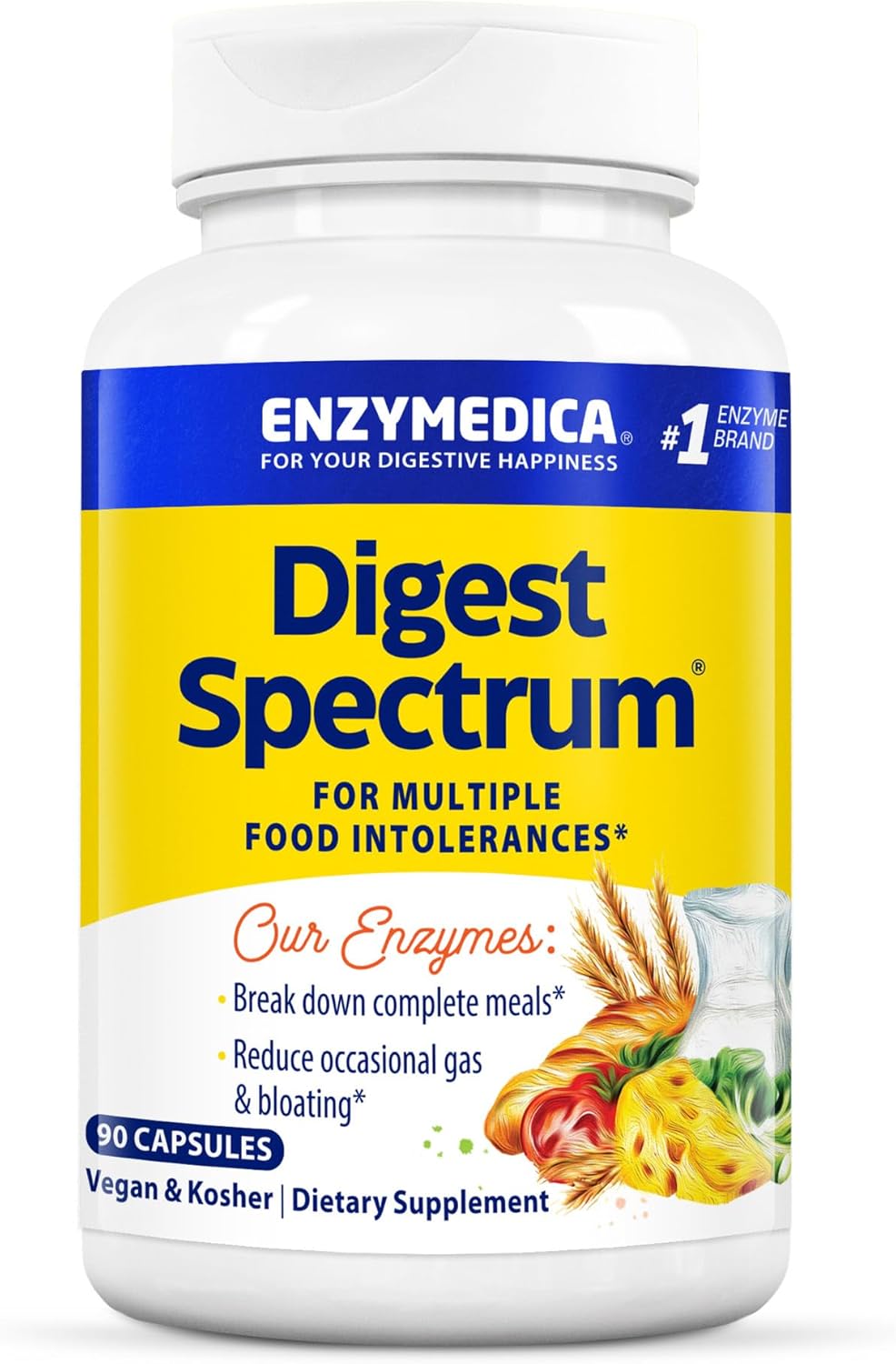 Enzymedica – Digest Spectrum, múltiples alimentos Intolerancia Fórmula, 90 Cápsulas
