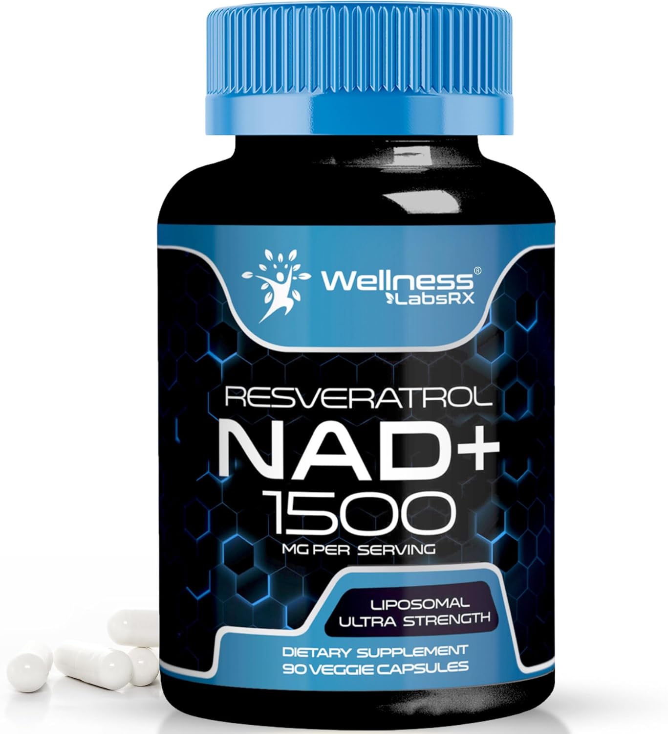 Wellness LabsRX- Resveratrol NAD+ 1500mg, 90 capsulas