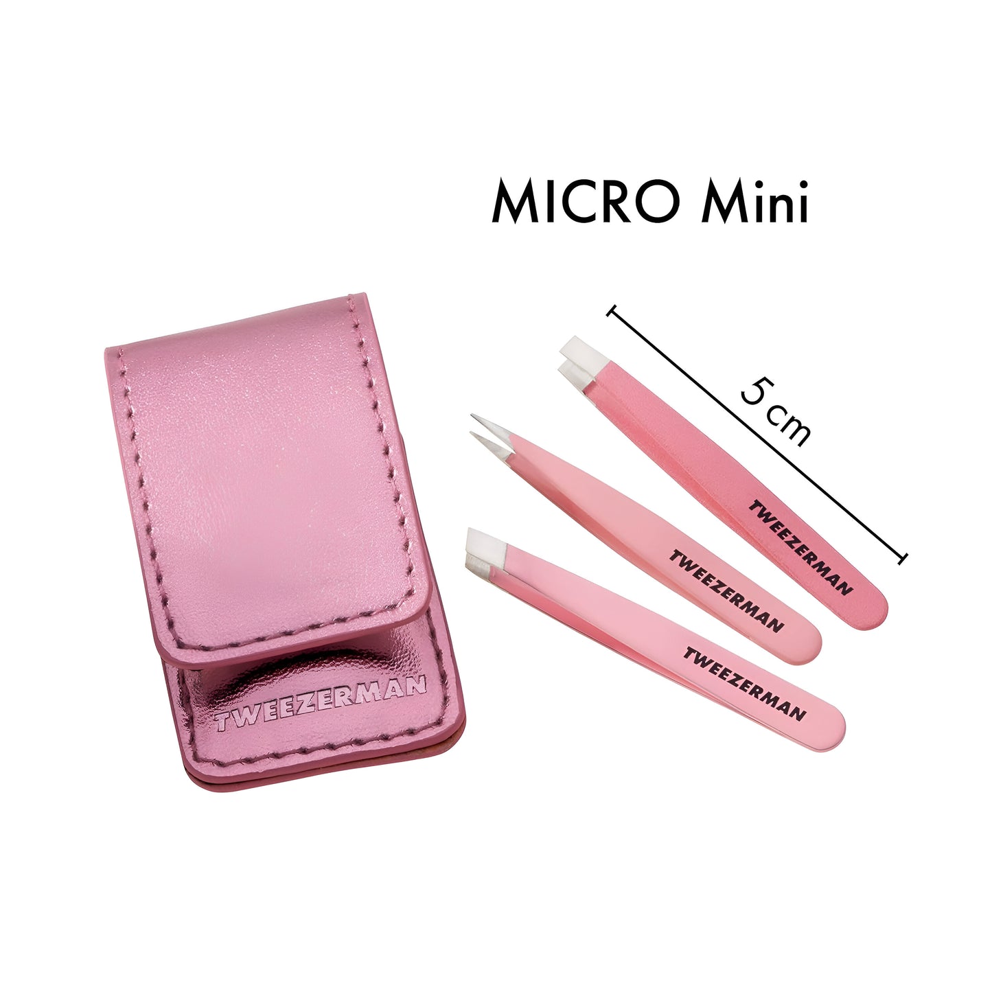 Tweezerman Micro Mini Tweezer Set - 3 pinzas minis de acero inoxidable