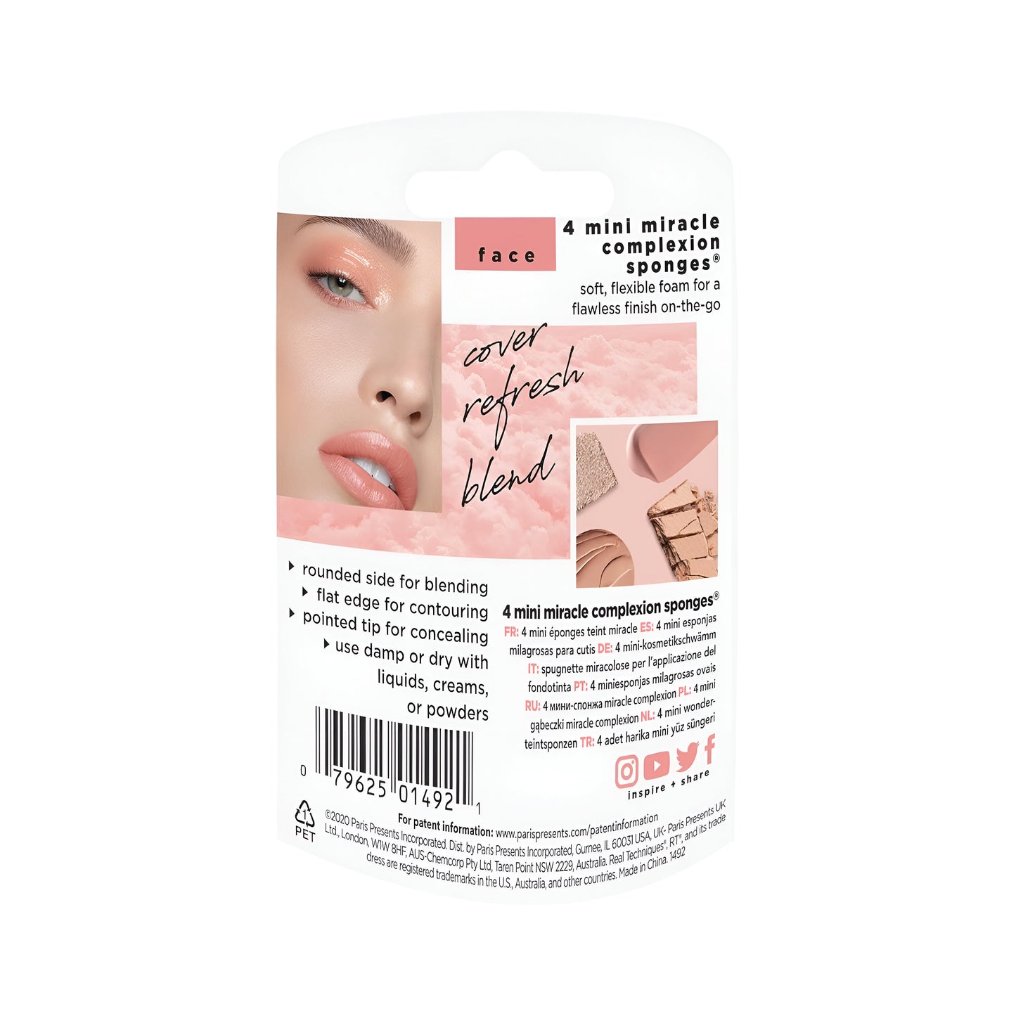 Real Techniques esponja de belleza para retoques , 4 unidades