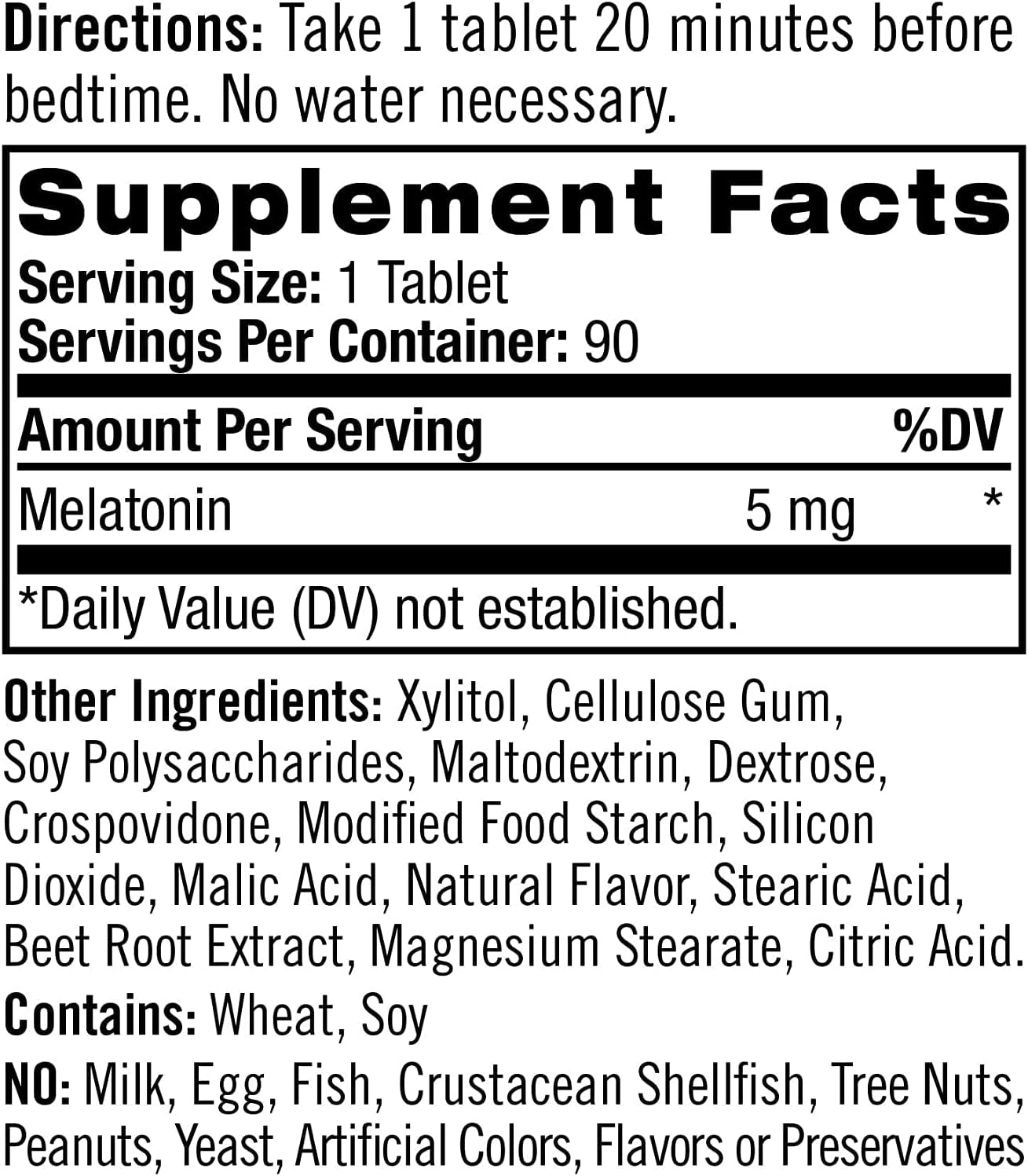 Melatonina Natrol 5mg en tabletas , Fast Dissolve