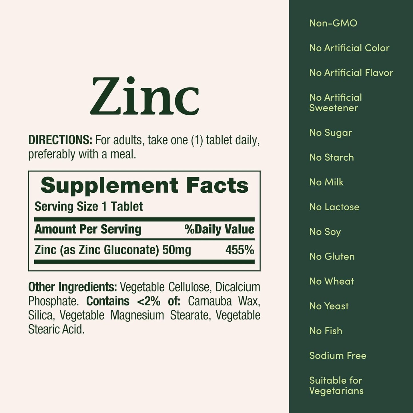 Natures Bounty- Zinc 50mg Immune Health, 100 tabletas