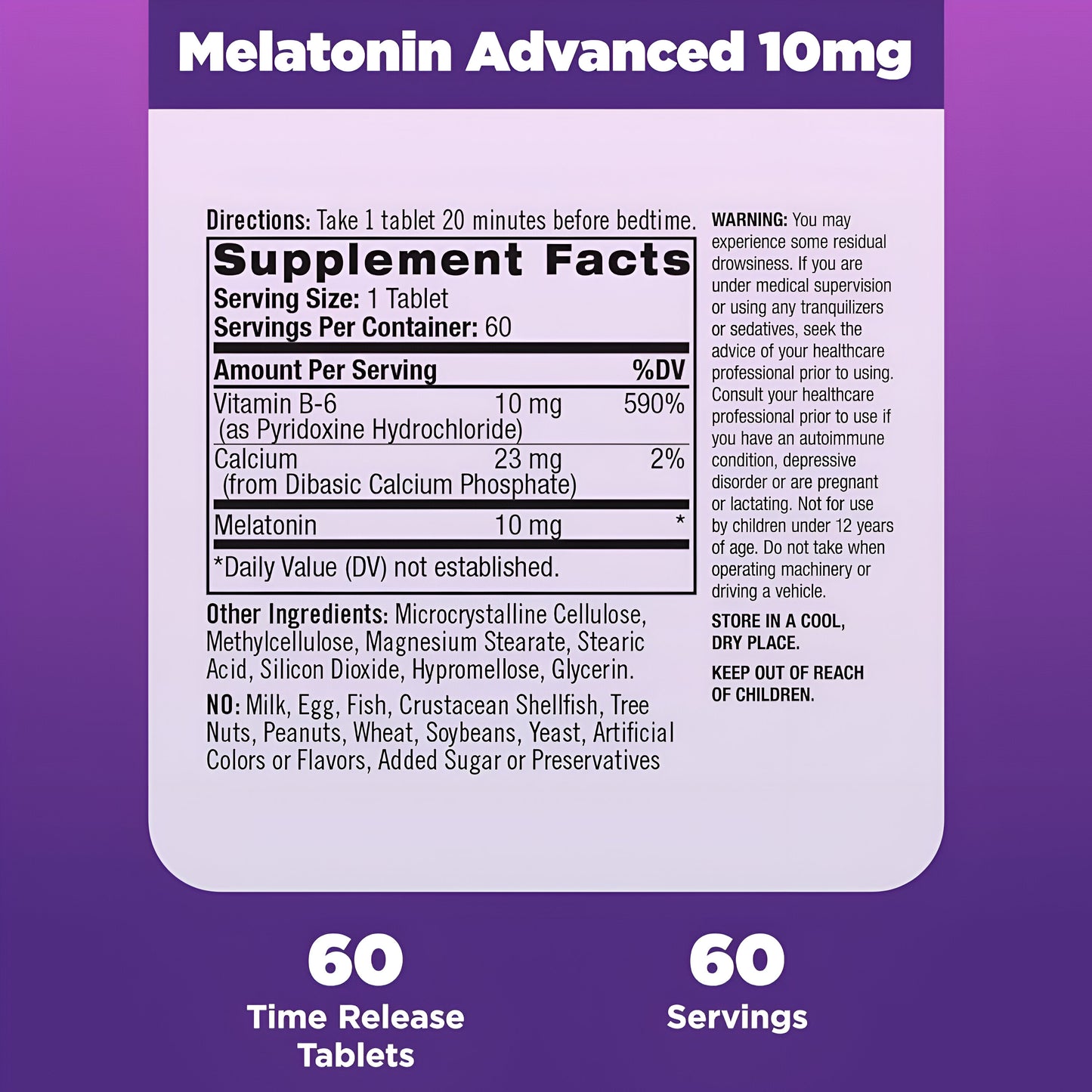 MELATONINA NATROL 10MG. ADVANCED SLEEP- TIME RELEASE en TABLETAS
