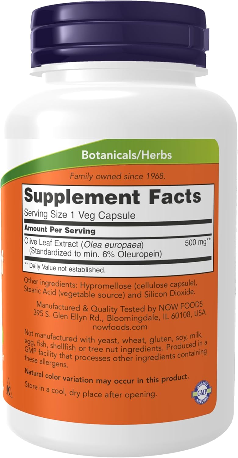 Now - Olive Leaf Extract 500mg, 120 capsulas veg