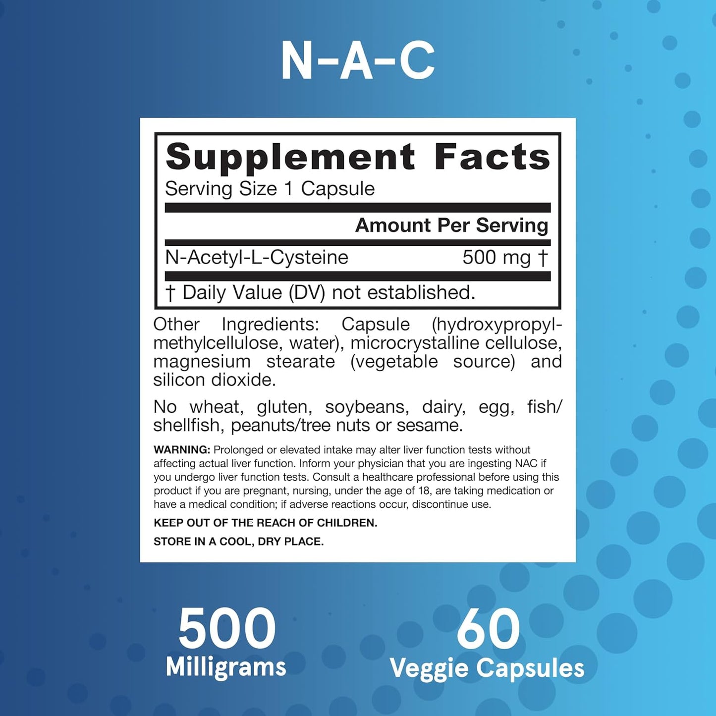 Jarrow Formula Vegetarianas- N-Acetyl L-cysteine(NAC) Glutathiones Precursor, 500mg - 60 capsulas